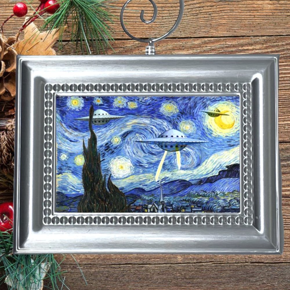 The Starry Night UFO Christmas Tree Ornament Vincent van Gogh